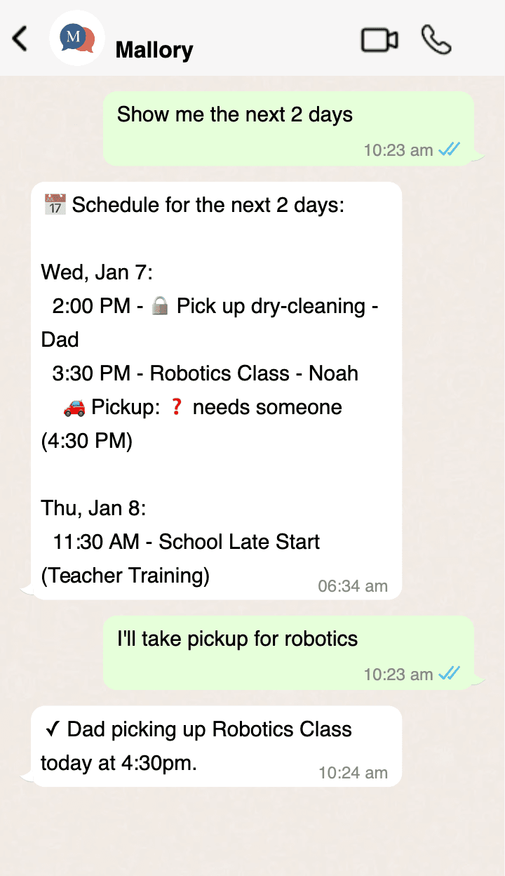 Claim tasks, pick ups and drop offs