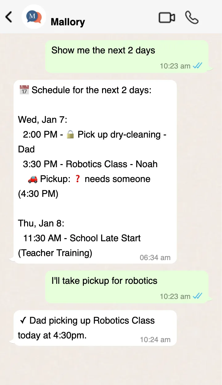 Claim tasks, pick ups and drop offs